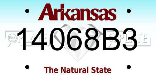 14068B3 Arkansas License Plate