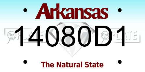 14080D1 Arkansas License Plate