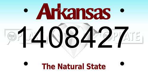 1408427 Arkansas License Plate