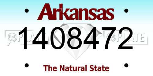 1408472 Arkansas License Plate