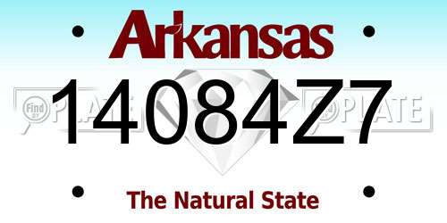 14084Z7 Arkansas License Plate