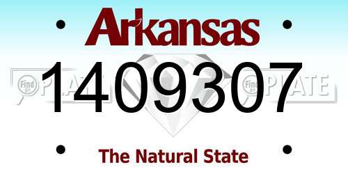 1409307 Arkansas License Plate