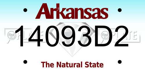 14093D2 Arkansas License Plate