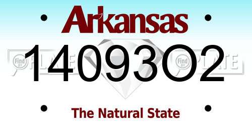14093O2 Arkansas License Plate