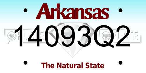 14093Q2 Arkansas License Plate