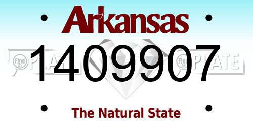 1409907 Arkansas License Plate
