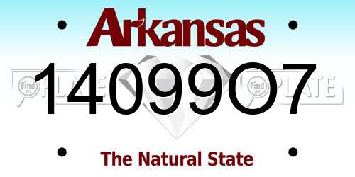 14099O7 Arkansas License Plate
