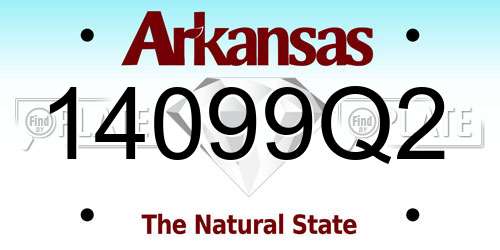 14099Q2 Arkansas License Plate