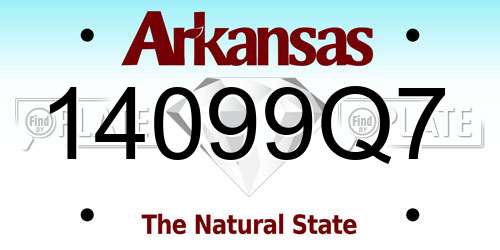 14099Q7 Arkansas License Plate