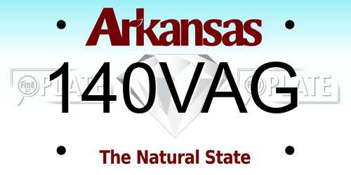 140VAG Arkansas License Plate