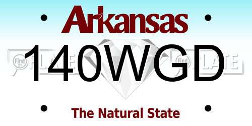 140WGD Arkansas License Plate