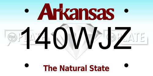 140WJZ Arkansas License Plate