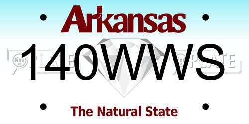 140WWS Arkansas License Plate