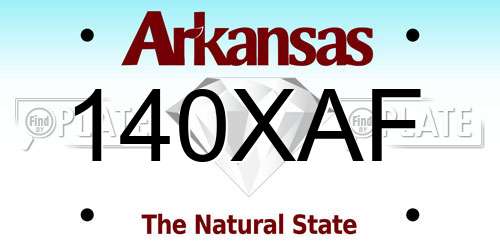 140XAF Arkansas License Plate
