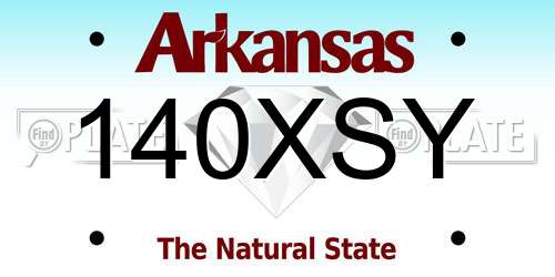140XSY Arkansas License Plate