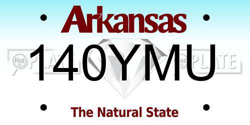 140YMU Arkansas License Plate