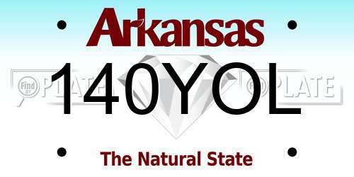 140YOL Arkansas License Plate