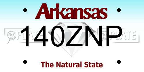 140ZNP Arkansas License Plate