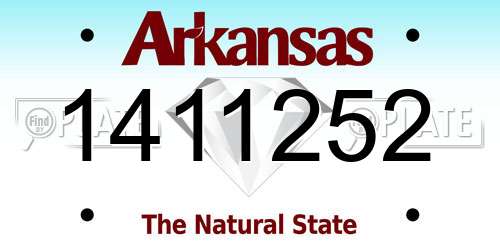 1411252 Arkansas License Plate
