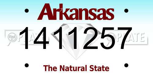 1411257 Arkansas License Plate