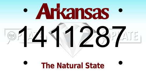 1411287 Arkansas License Plate