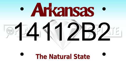 14112B2 Arkansas License Plate