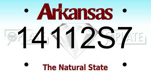 14112S7 Arkansas License Plate
