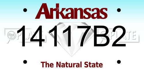 14117B2 Arkansas License Plate