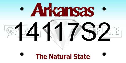 14117S2 Arkansas License Plate