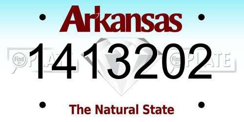 1413202 Arkansas License Plate