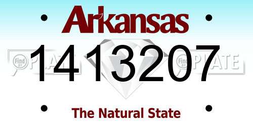 1413207 Arkansas License Plate