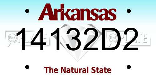 14132D2 Arkansas License Plate