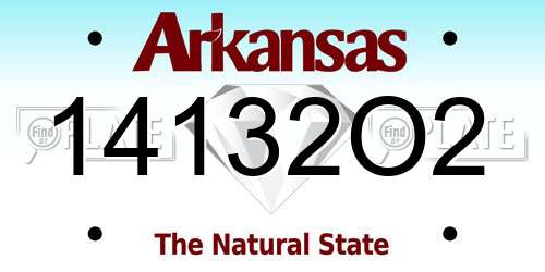 14132O2 Arkansas License Plate