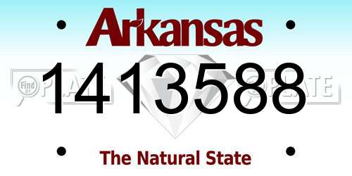 1413588 Arkansas License Plate