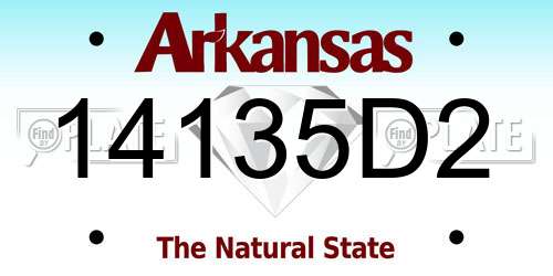 14135D2 Arkansas License Plate
