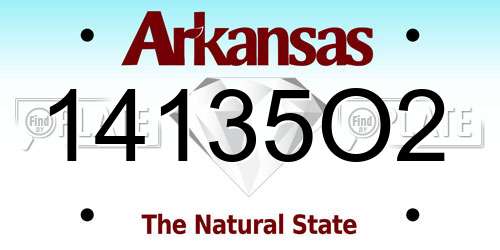 14135O2 Arkansas License Plate