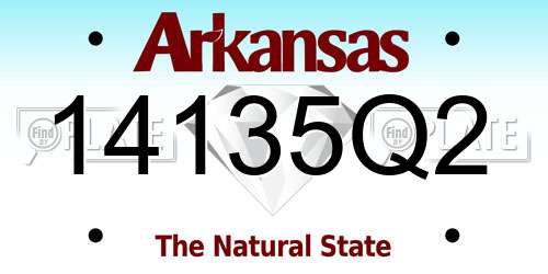 14135Q2 Arkansas License Plate