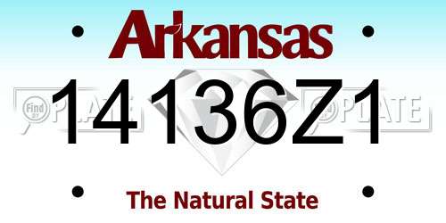 14136Z1 Arkansas License Plate