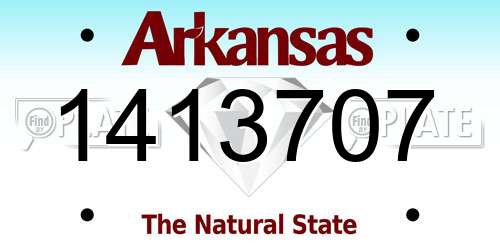 1413707 Arkansas License Plate