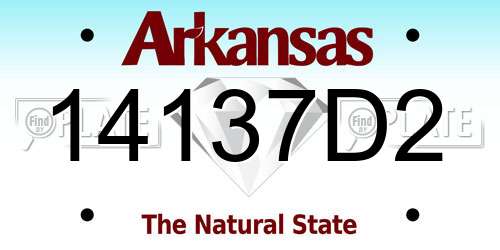 14137D2 Arkansas License Plate