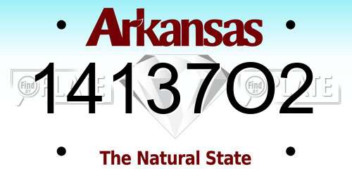14137O2 Arkansas License Plate