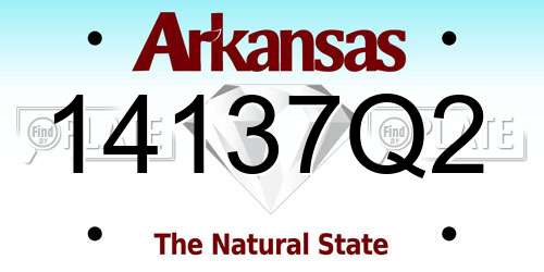 14137Q2 Arkansas License Plate