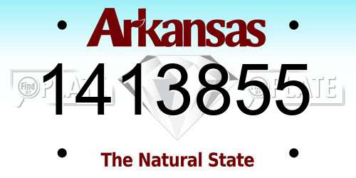 1413855 Arkansas License Plate