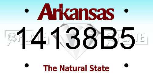14138B5 Arkansas License Plate