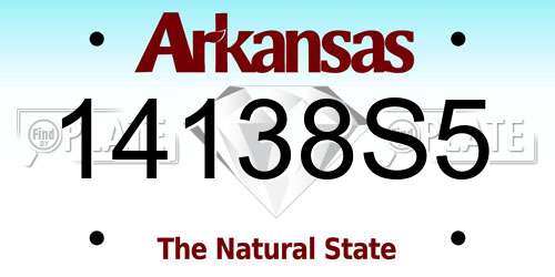 14138S5 Arkansas License Plate