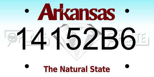 14152B6 Arkansas License Plate