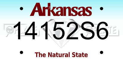 14152S6 Arkansas License Plate