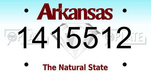 1415512 Arkansas License Plate