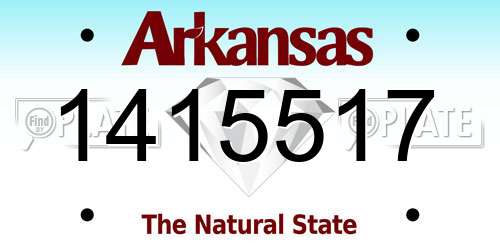 1415517 Arkansas License Plate
