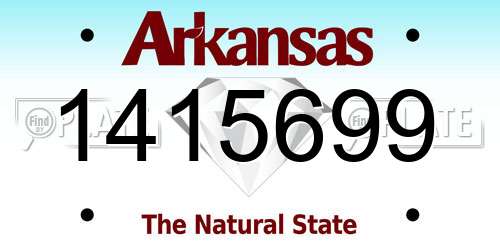 1415699 Arkansas License Plate